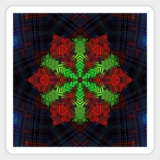 Weave Mandala Green Red and Blue Sticker